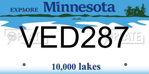 VED287 Minnesota License Plate