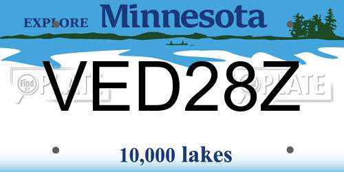VED28Z Minnesota License Plate