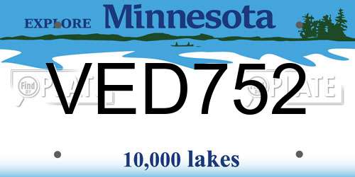 VED752 Minnesota License Plate