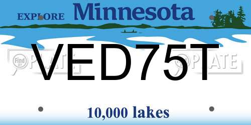 VED75T Minnesota License Plate