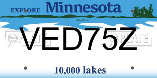 VED75Z Minnesota License Plate