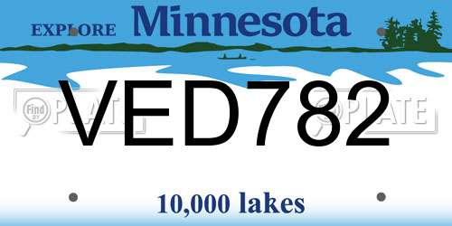VED782 Minnesota License Plate