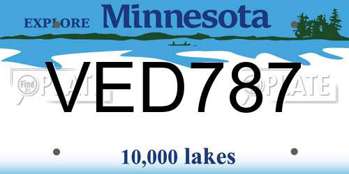 VED787 Minnesota License Plate