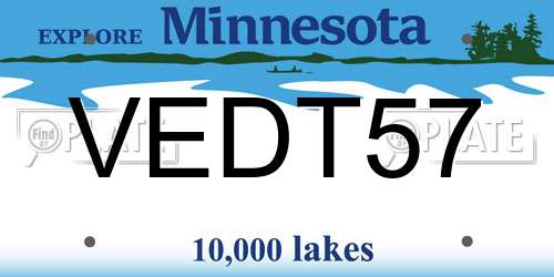 VEDT57 Minnesota License Plate