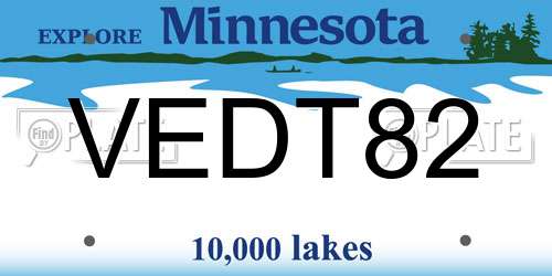 VEDT82 Minnesota License Plate