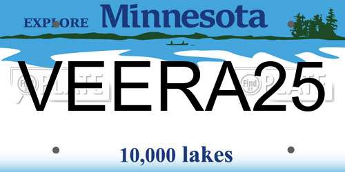 VEERA25 Minnesota License Plate