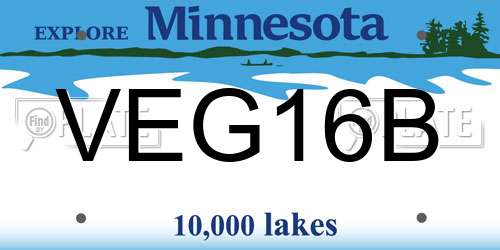 VEG16B Minnesota License Plate