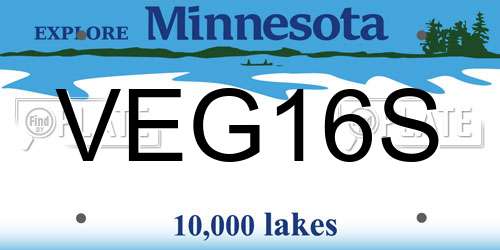 VEG16S Minnesota License Plate