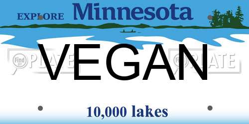 VEGAN Minnesota License Plate