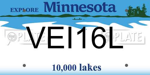VEI16L Minnesota License Plate