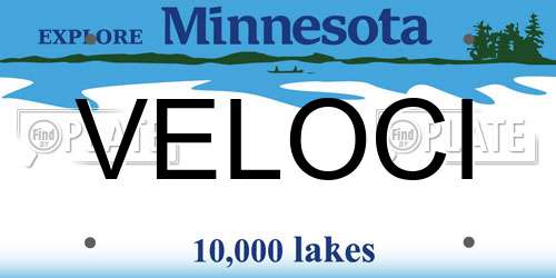 VELOCI Minnesota License Plate