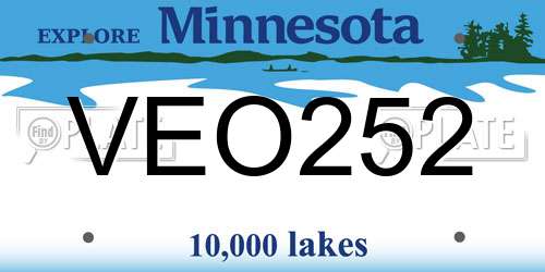 VEO252 Minnesota License Plate