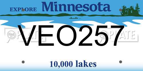 VEO257 Minnesota License Plate