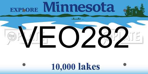 VEO282 Minnesota License Plate