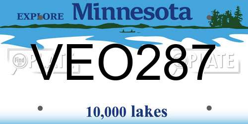 VEO287 Minnesota License Plate