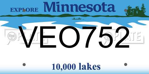 VEO752 Minnesota License Plate