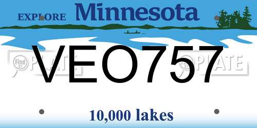 VEO757 Minnesota License Plate