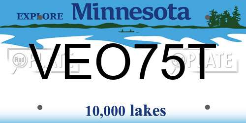VEO75T Minnesota License Plate