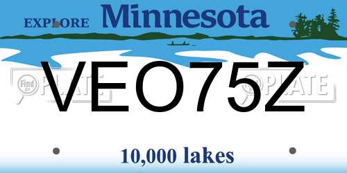 VEO75Z Minnesota License Plate