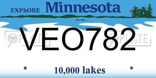VEO782 Minnesota License Plate