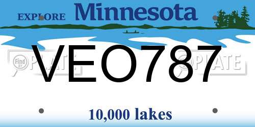 VEO787 Minnesota License Plate