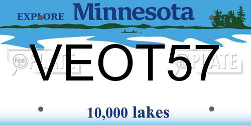 VEOT57 Minnesota License Plate