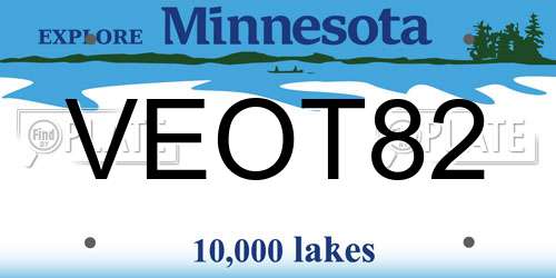 VEOT82 Minnesota License Plate
