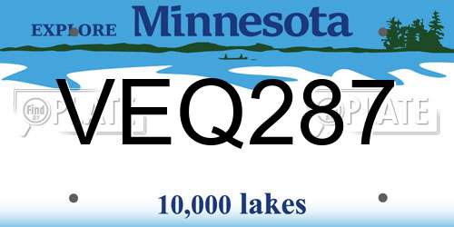 VEQ287 Minnesota License Plate