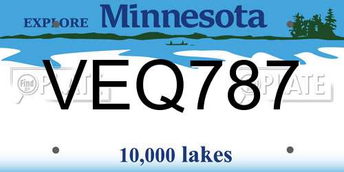 VEQ787 Minnesota License Plate