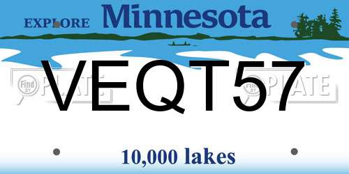 VEQT57 Minnesota License Plate
