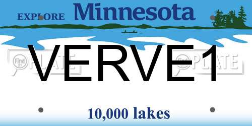 VERVE1 Minnesota License Plate