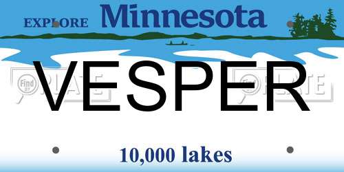 VESPER Minnesota License Plate