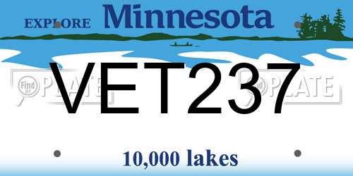 VET237 Minnesota License Plate