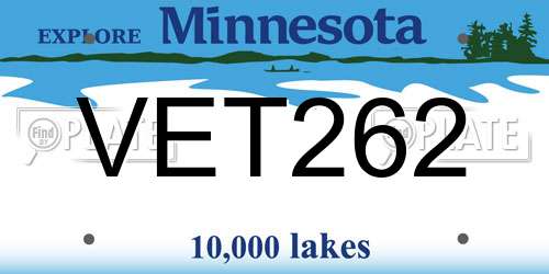 VET262 Minnesota License Plate
