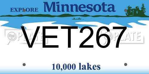 VET267 Minnesota License Plate