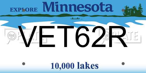 VET62R Minnesota License Plate
