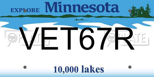 VET67R Minnesota License Plate