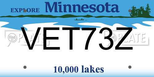 VET73Z Minnesota License Plate