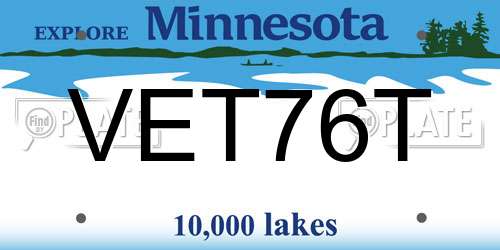 VET76T Minnesota License Plate