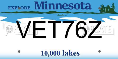 VET76Z Minnesota License Plate