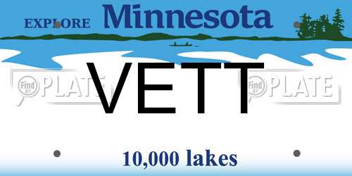VETT Minnesota License Plate