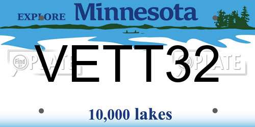 VETT32 Minnesota License Plate