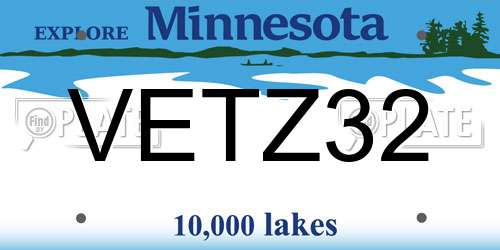 VETZ32 Minnesota License Plate