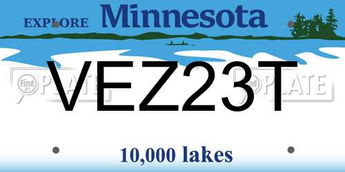 VEZ23T Minnesota License Plate