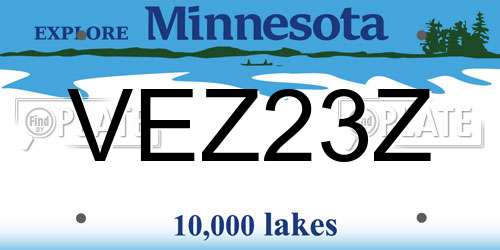 VEZ23Z Minnesota License Plate