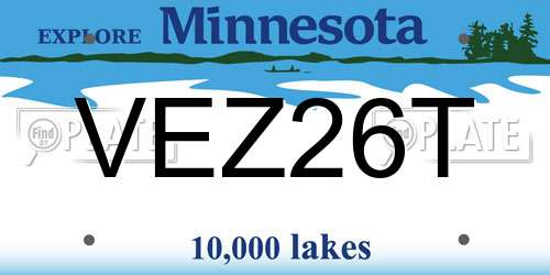VEZ26T Minnesota License Plate
