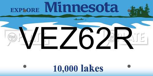 VEZ62R Minnesota License Plate