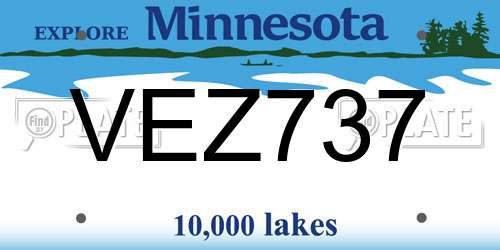 VEZ737 Minnesota License Plate