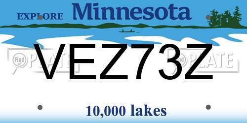 VEZ73Z Minnesota License Plate