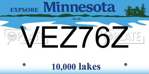 VEZ76Z Minnesota License Plate